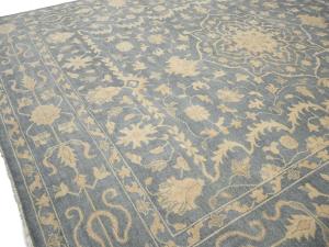 Muted Gray Floral 12x15 Transitional Oriental Area Rug