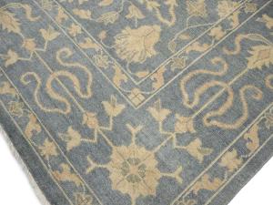 Muted Gray Floral 12x15 Transitional Oriental Area Rug