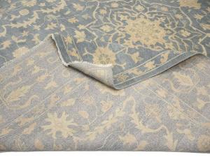 Muted Gray Floral 12x15 Transitional Oriental Area Rug