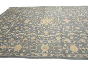 Muted Gray Floral 12x15 Transitional Oriental Area Rug