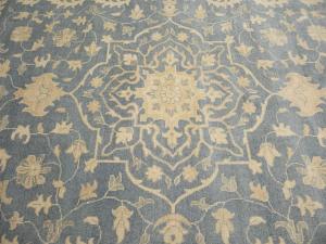 Muted Gray Floral 12x15 Transitional Oriental Area Rug