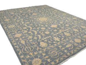 Muted Gray Floral 12x15 Transitional Oriental Area Rug