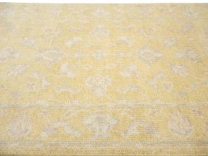 Muted Golden Yellow Floral 2'7X18'1 Transitional Oriental Runner Rug