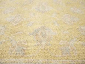 Muted Golden Yellow Floral 2'7X18'1 Transitional Oriental Runner Rug