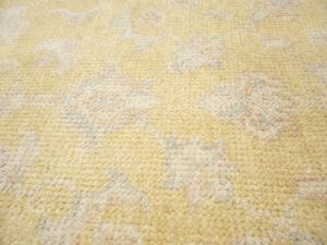 Muted Golden Yellow Floral 2'7X18'1 Transitional Oriental Runner Rug