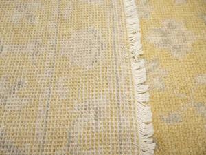 Muted Golden Yellow Floral 3x20 Transitional Oriental Runner Rug