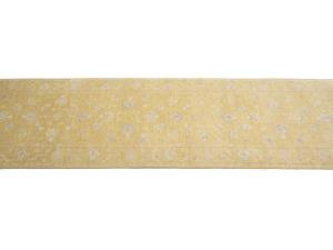 Muted Golden Yellow Floral 3x20 Transitional Oriental Runner Rug