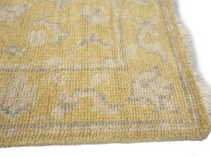 Muted Golden Yellow Floral 3x20 Transitional Oriental Runner Rug