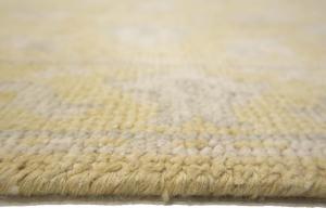 Muted Golden Yellow Floral 3x20 Transitional Oriental Runner Rug