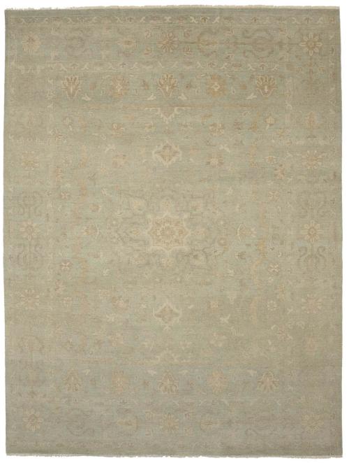 Muted Aqua Green Floral 9x12Transitional Oriental Rug