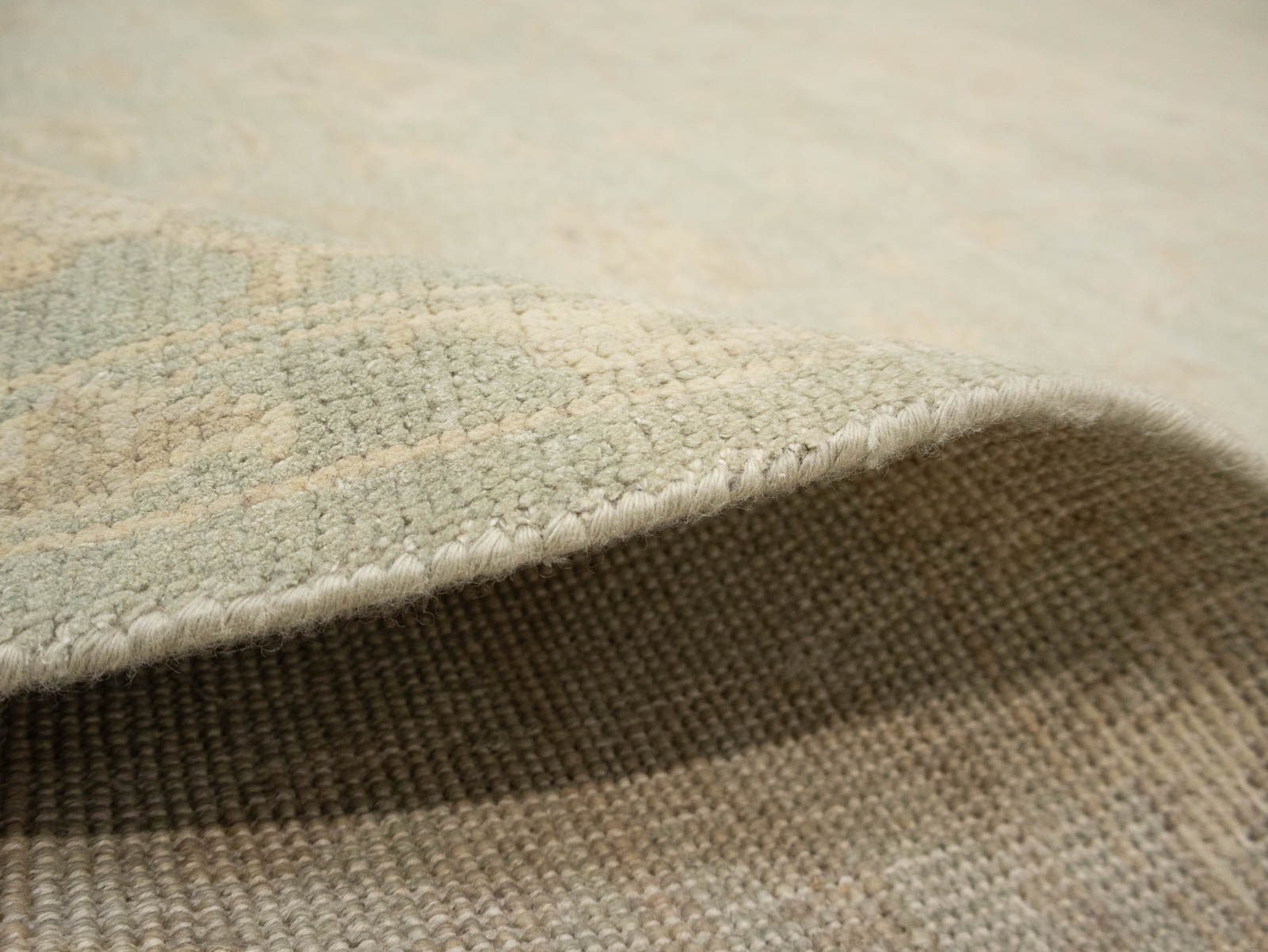 Muted Aqua Green Floral 9x12Transitional Oriental Rug