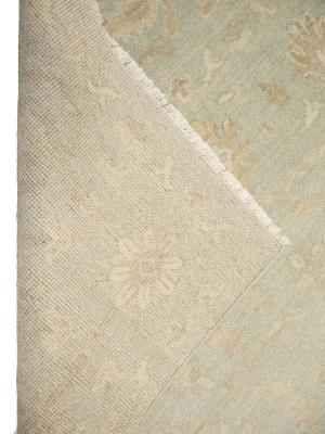 Muted Aqua Green Floral 9x12Transitional Oriental Rug