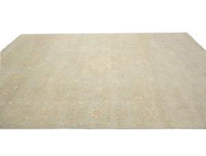 Muted Aqua Green Floral 9x12Transitional Oriental Rug