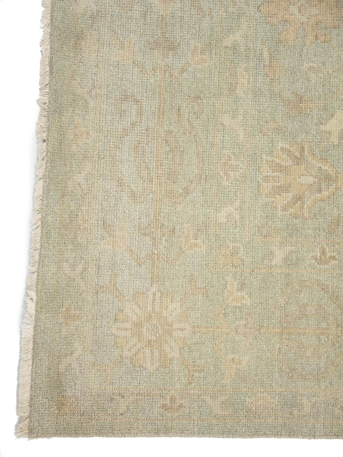 Muted Aqua Green Floral 9x12Transitional Oriental Rug