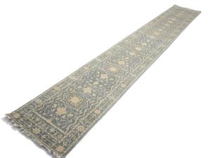 Muted Gray Floral 3x18 Transitional Oriental Runner Rug