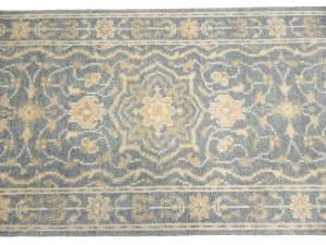Muted Gray Floral 3x18 Transitional Oriental Runner Rug