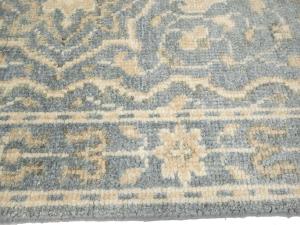 Muted Gray Floral 3x18 Transitional Oriental Runner Rug