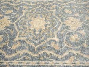 Muted Gray Floral 3x18 Transitional Oriental Runner Rug