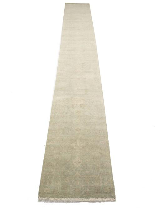 Muted Aqua Green Floral Transitional 3x20 Oriental Runner Rug