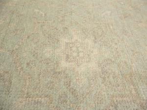 2'7 X 20'0 Hand Knotted Floral Aqua Green Wool Runner Rug
