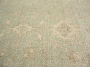 2'7 X 20'0 Hand Knotted Floral Aqua Green Wool Runner Rug