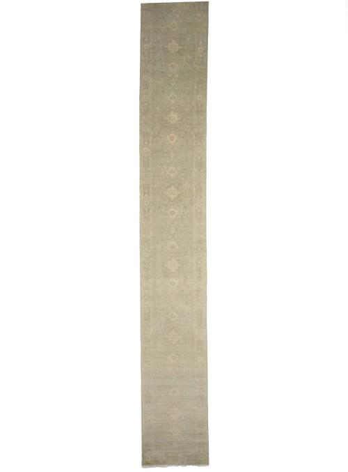 Muted Aqua Green Floral Transitional 3x18 Oriental Runner Rug