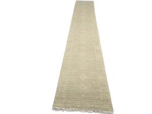 Muted Aqua Green Floral Transitional 3x18 Oriental Runner Rug