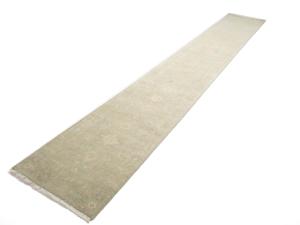 Muted Aqua Green Floral Transitional 3x18 Oriental Runner Rug