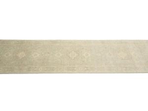 Muted Aqua Green Floral Transitional 3x18 Oriental Runner Rug