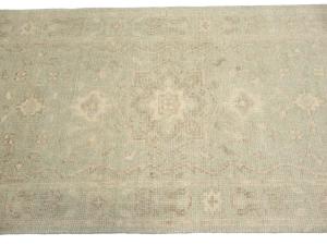 Muted Aqua Green Floral Transitional 3x18 Oriental Runner Rug