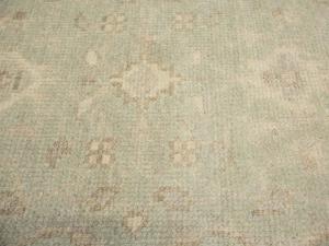 Muted Aqua Green Floral Transitional 3x18 Oriental Runner Rug