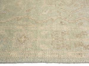 Muted Aqua Green Floral Transitional 3x18 Oriental Runner Rug