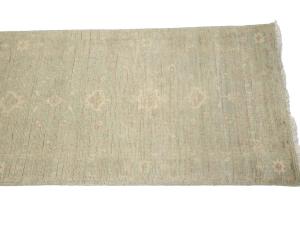 Muted Aqua Green Floral Transitional 3x18 Oriental Runner Rug