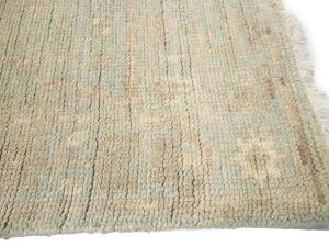 Muted Aqua Green Floral Transitional 3x18 Oriental Runner Rug