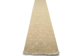 Muted Beige Floral 2'6X18 Transitional Oriental Runner Rug