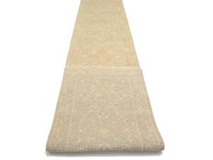 Muted Beige Floral 2'6X18 Transitional Oriental Runner Rug