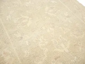 Muted Beige Floral 2'6X19'9 Transitional Oriental Runner Rug