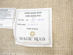 Muted Beige Floral 2'6X19'9 Transitional Oriental Runner Rug