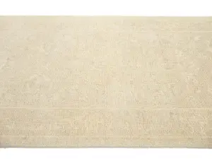 Muted Beige Floral 2'6X19'9 Transitional Oriental Runner Rug