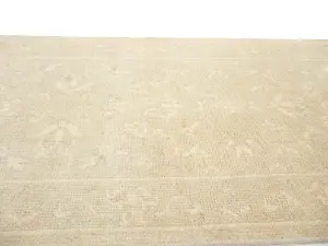 Muted Beige Floral 2'6X19'9 Transitional Oriental Runner Rug