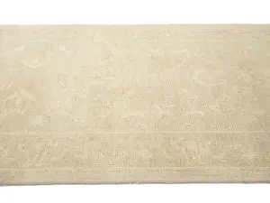 Muted Beige Floral 2'6X19'9 Transitional Oriental Runner Rug