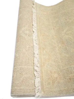 Muted Beige Floral 2'6X19'9 Transitional Oriental Runner Rug