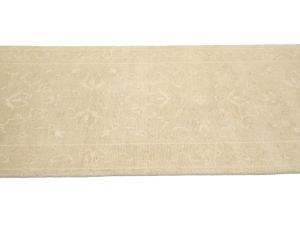 Muted Beige Floral 2'6X18'2 Transitional Oriental Runner Rug