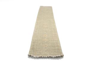 Muted Aqua Blue Floral 3x14 Transitional Oriental Runner Rug