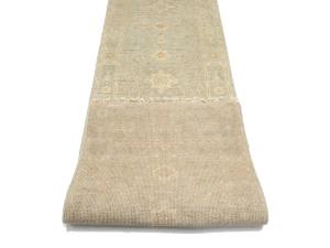 Muted Aqua Blue Floral 3x14 Transitional Oriental Runner Rug