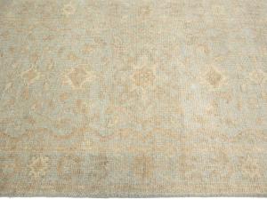 Muted Aqua Blue Floral 3x14 Transitional Oriental Runner Rug