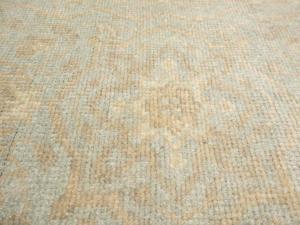 Muted Aqua Blue Floral 3x14 Transitional Oriental Runner Rug