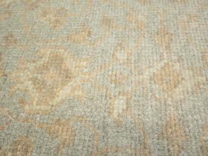 Muted Aqua Blue Floral 3x14 Transitional Oriental Runner Rug