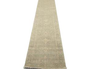 Muted Aqua Blue Floral 3x18 Transitional Oriental Runner Rug