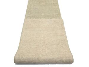 Muted Aqua Blue Floral 3x18 Transitional Oriental Runner Rug